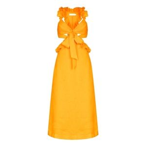 Zimmermann Aliane Ruffle Midi Dress Size 1